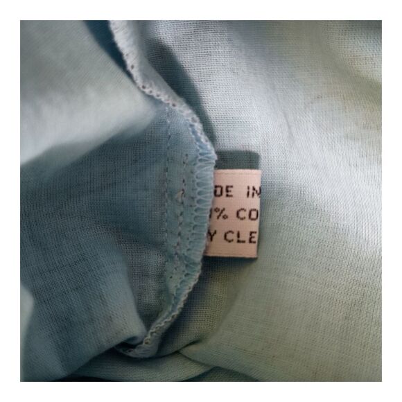 Juliet Dunn Tuckernuck Midi Dress Tie Shoulder Cotton Button Blue Black US 6-8 - Picture 6 of 8